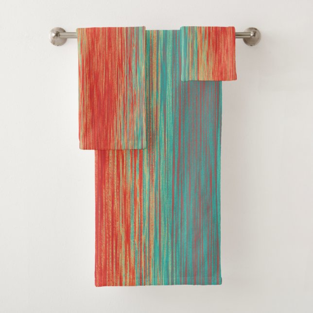 Conjunto de toalhas de Abstrato da banheira vermel (Insitu)