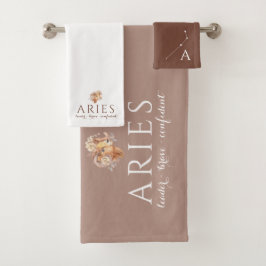 Conjunto de toalhas de áries monogramas