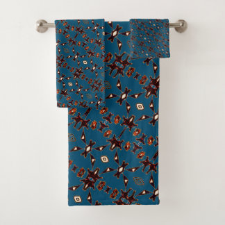 Conjunto de Toalhas de Arte Nativas Azul-Escuro