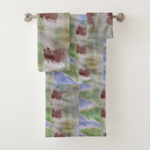 Conjunto de toalhas de árvores abstrato Fir
