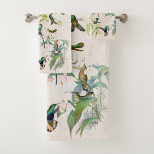 Conjunto de toalhas de baia da orquídea do ninho