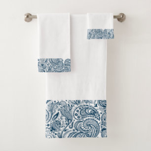 Conjunto de toalhas de baías de salsa azul Elegant