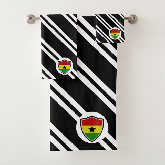 Conjunto de toalhas de bandeiras do escudo do Gana (Insitu)