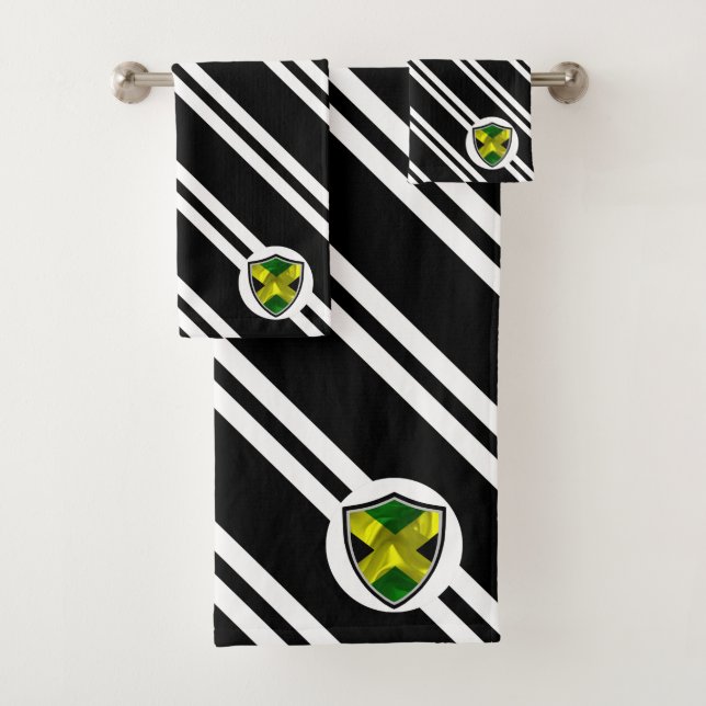 Conjunto de toalhas de bandeiras do escudo jamaica (Insitu)