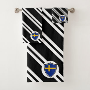 Conjunto de toalhas de bandeiras do escudo sueco