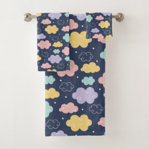 Conjunto de toalhas de bandeja da nuvem de Kawaii