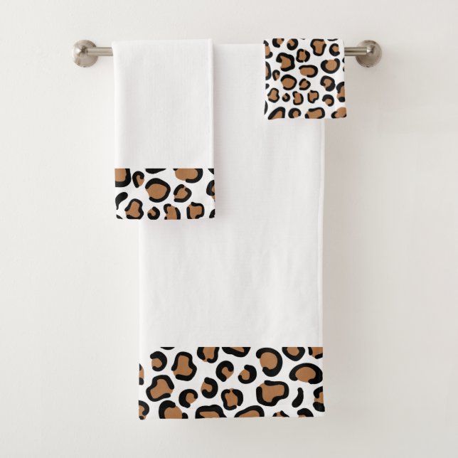 Conjunto de Toalhas de Banheira de Impressão Leopa (Insitu)