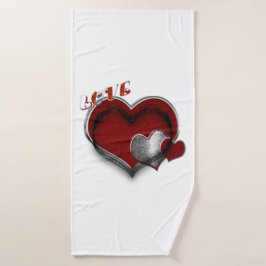 Conjunto de Toalhas de Banheiro Branca do Coração