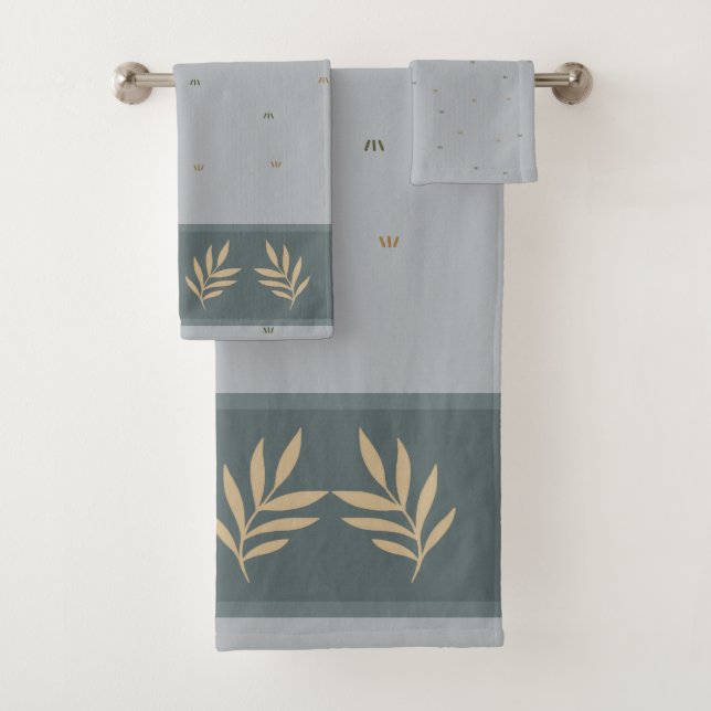 Conjunto de Toalhas de Banheiro com Borda de Folha (Insitu)