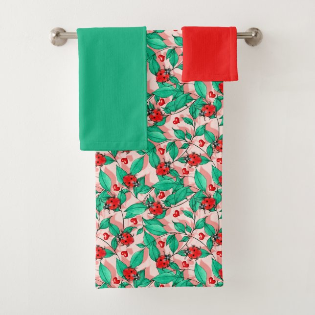 Conjunto de Toalhas de Banheiro com Joaninhas em A (Insitu)