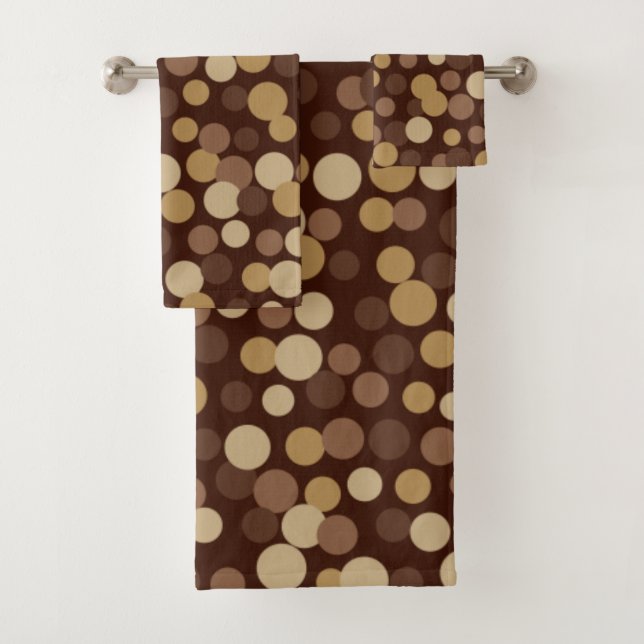 Conjunto de Toalhas de Banheiro com Pontos Marrons (Insitu)