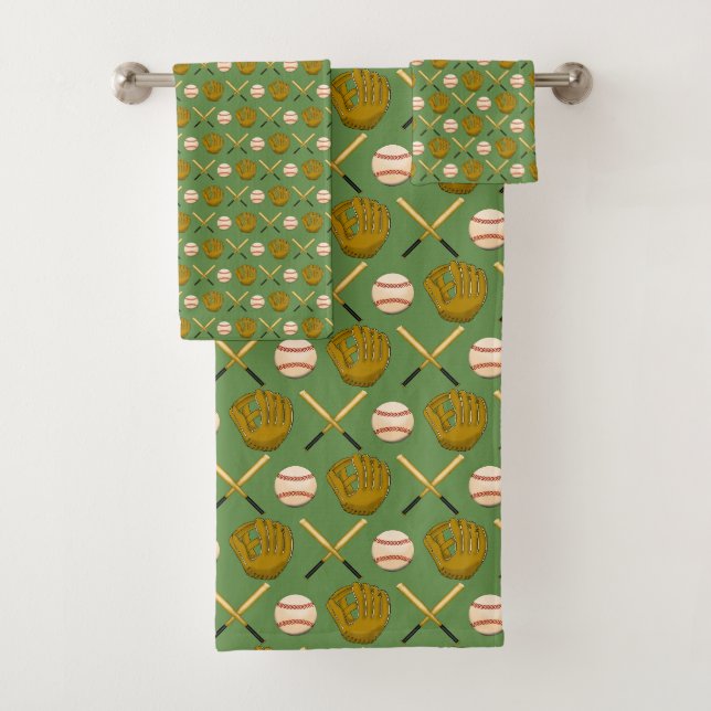Conjunto de Toalhas de Banheiro de Beisebol (Insitu)
