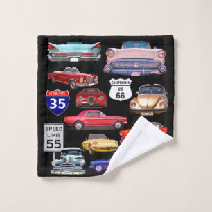 Conjunto de Toalhas de Banheiro de Carros Antigos