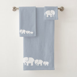 Conjunto de Toalhas de Banheiro de Elefante Cinza