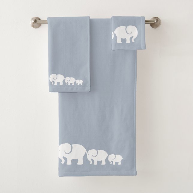 Conjunto de Toalhas de Banheiro de Elefante Cinza  (Insitu)