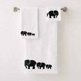 Conjunto de Toalhas de Banheiro de Elefante Preto