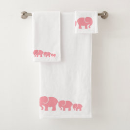 Conjunto de Toalhas de Banheiro de Elefante Rosa F