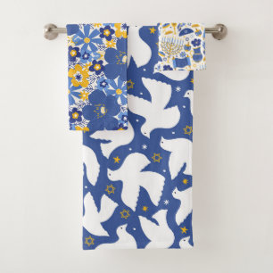 Conjunto de Toalhas de Banheiro de Hanukkah Amarel