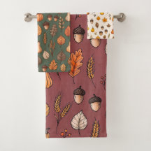 Conjunto de Toalhas de Banheiro de Outono