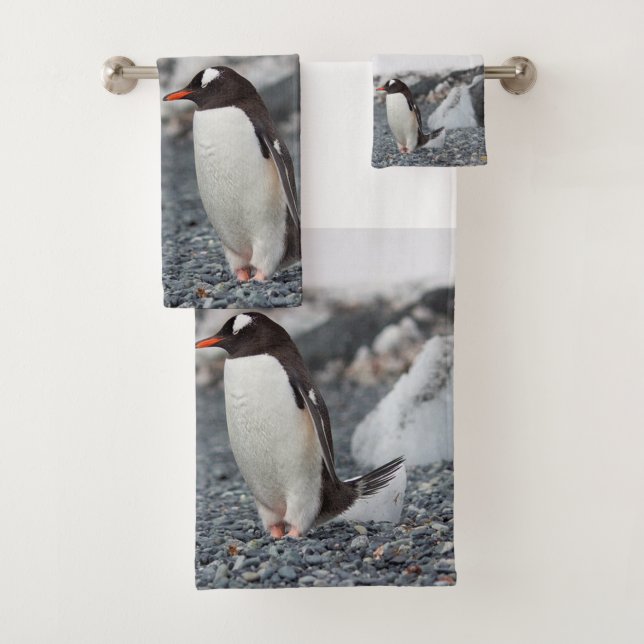 Conjunto de toalhas de banheiro de pinguins (Insitu)
