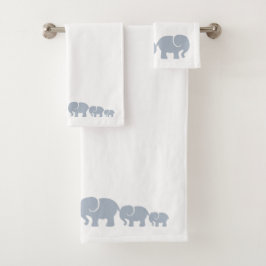 Conjunto de Toalhas de Banheiro Elefante Cinza