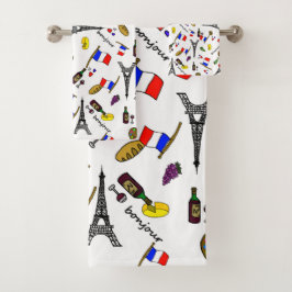 Conjunto de Toalhas de Banheiro Francesas com Padr