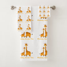 Conjunto de Toalhas de Banheiro Girafa Fofa