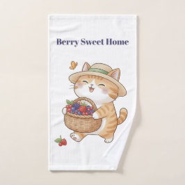 Conjunto de Toalhas de Banheiro Kawaii Cat & Berri