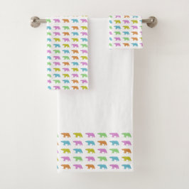 Conjunto de Toalhas de Banheiro - Padrão Urso Pola