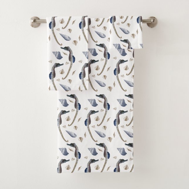 Conjunto de Toalhas de Banheiro Seahorse Frenzy (Insitu)