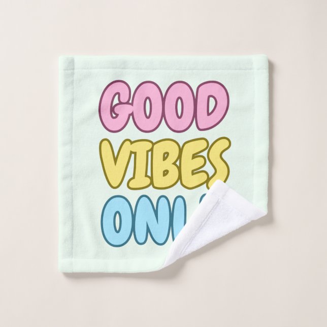 Conjunto de Toalhas de Banheiro Vibrações Positiva (Pano de lavar)