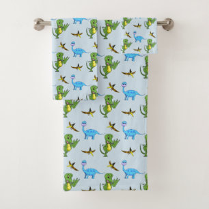 Conjunto de Toalhas de Banheiros Dinossauros