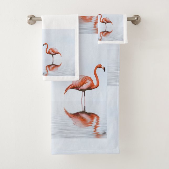 Conjunto de Toalhas de Banheiros Flamingo Rosa (Insitu)