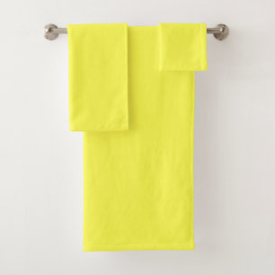 Conjunto de toalhas de banho amarelo limão
