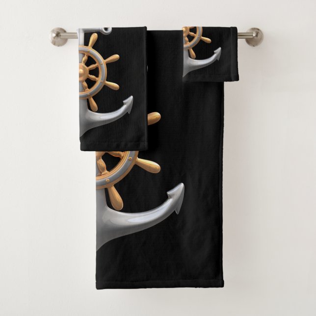 Conjunto de Toalhas de Banho Âncora e Roda de Navi (Insitu)