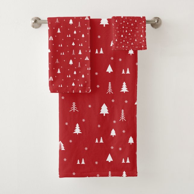 Conjunto de Toalhas de Banho Árvores de Natal e Fl (Insitu)