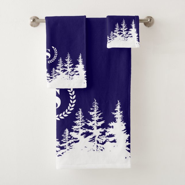 Conjunto de Toalhas de Banho Árvores Monogramadas  (Insitu)