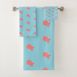 Conjunto de Toalhas de Banho Azul Claro Bebê Kids 