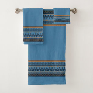 Conjunto de toalhas de banho azul Minoano - Legânc