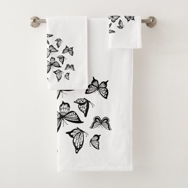 Conjunto de Toalhas de Banho "Borboleta Preta" (Insitu)