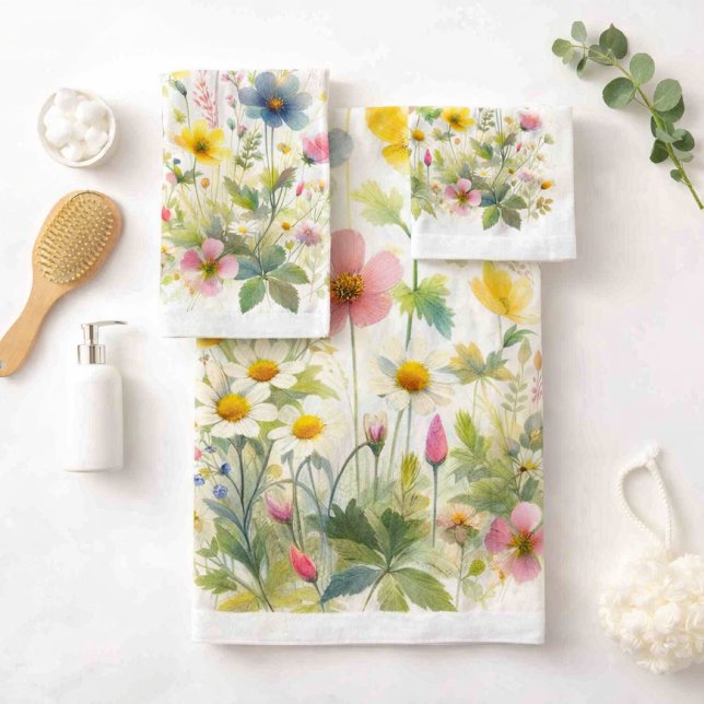 Conjunto de Toalhas de Banho Botânicas Floral Wild (Criador carregado)