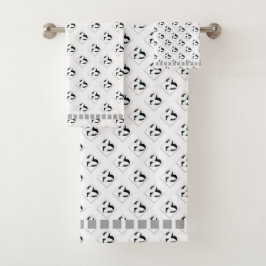 Conjunto de Toalhas de Banho Brancas com Recorte d