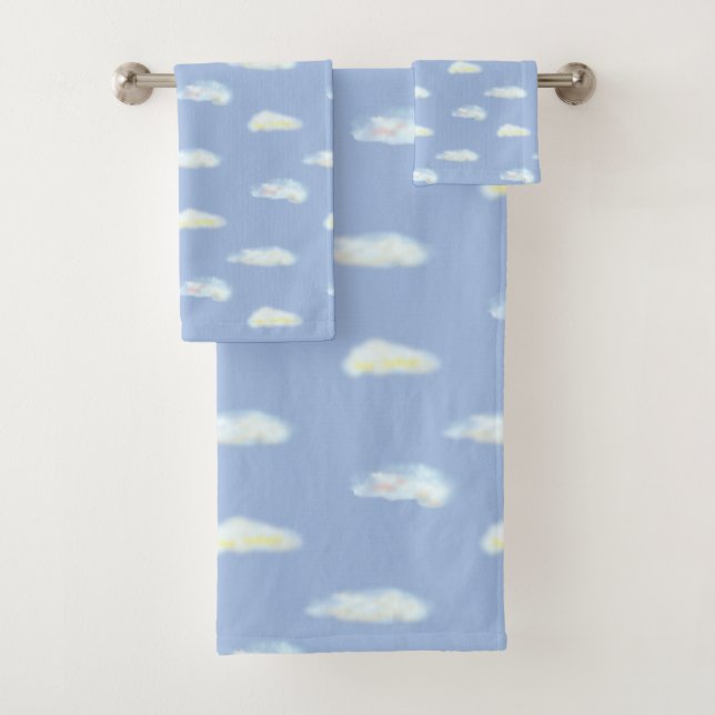 Conjunto de Toalhas de Banho Céu Azul com Nuvens P (Insitu)