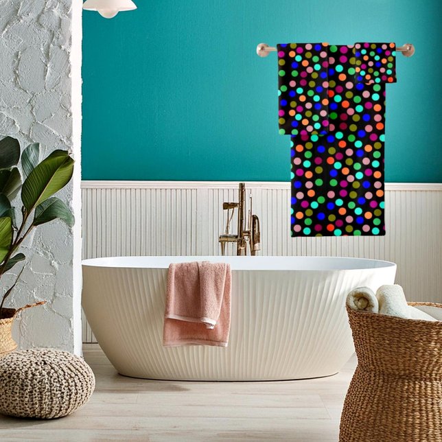 Conjunto de toalhas de banho com bolinhas multicol (Criador carregado)