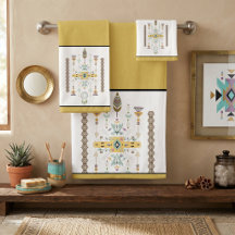 Conjunto de toalhas de banho com desenho tribal am