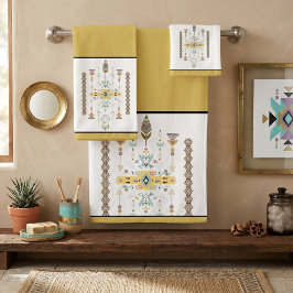 Conjunto de toalhas de banho com desenho tribal am