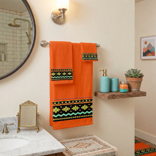 Conjunto de toalhas de banho com design tribal bri