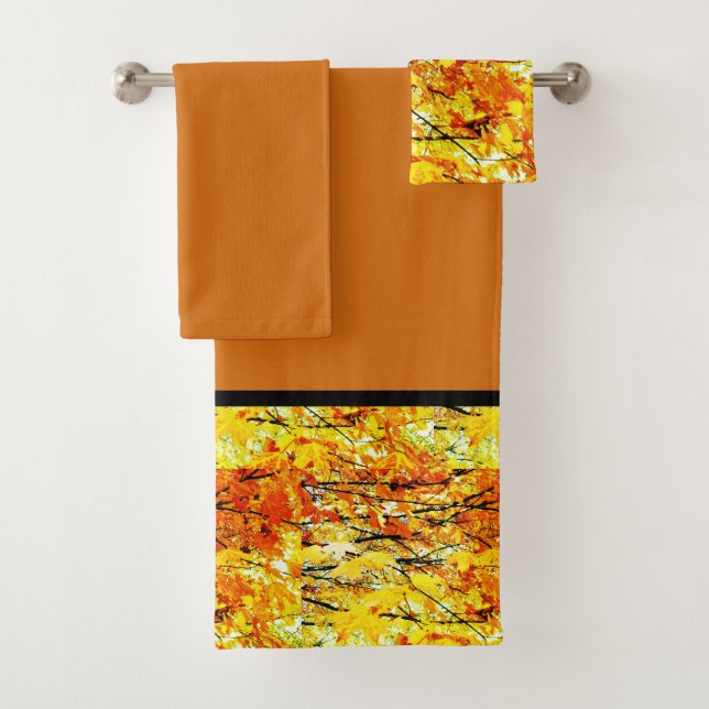 Conjunto de Toalhas de Banho com Estampa de Folhas (Insitu)