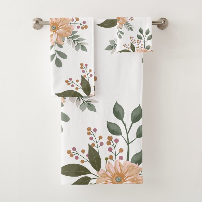 Conjunto de Toalhas de Banho com Estampa Floral (Insitu)