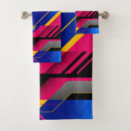 Conjunto de Toalhas de Banho com Formas Geométrica